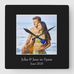 Relógio Quadrado Fotografia, Foto Personalizada - Personalizada