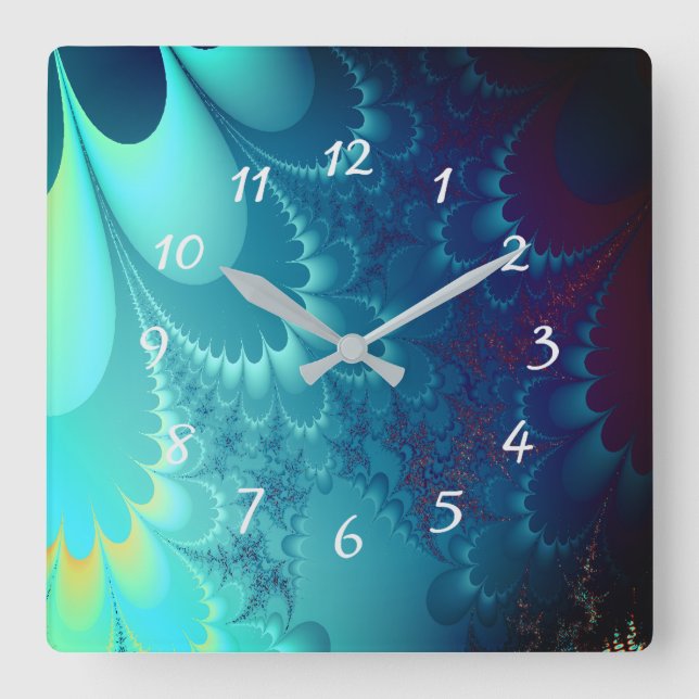 Relógio Quadrado Fractal (Frente)