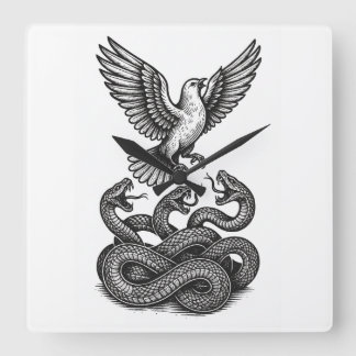 Relógio Quadrado Freedom Rises: Dove vs. Viper Clock Art