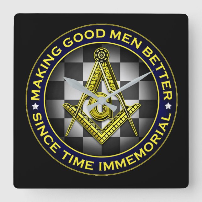 Relógio Quadrado Freemason (Frente)