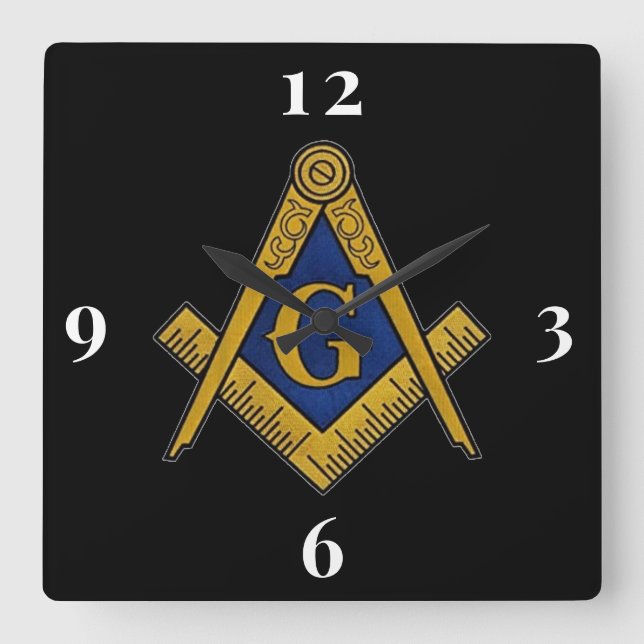 Relógio Quadrado Freemason Masonic Lodge Masonry (Frente)