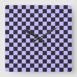 Relógio Quadrado French lilac checkerboard pattern