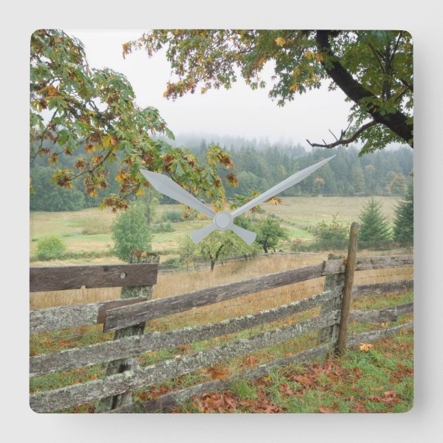 Relógio Quadrado Fronteira Antiga Em Uma Fazenda (Frente)