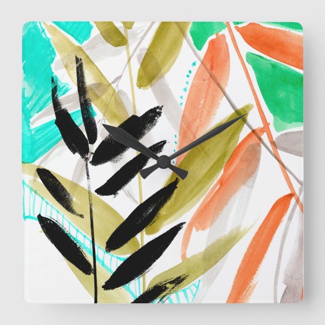 Relógio Quadrado Fronteiras vivas II (Frente)