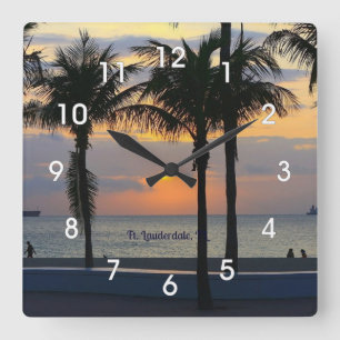 Relógio Quadrado Ft. Lauderdale Sunrise