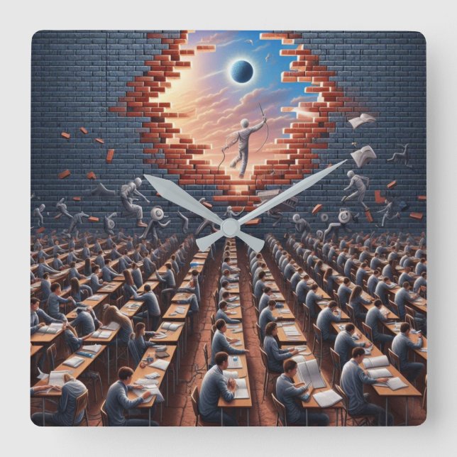 Relógio Quadrado Fuga da Matriz: Sala de Exame Surreal (Frente)