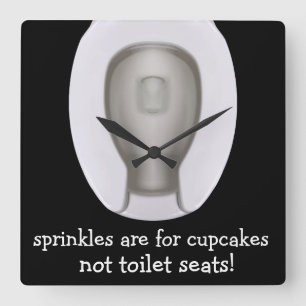 Relógio Quadrado Funny Bathroom Novelty Wall Clocks