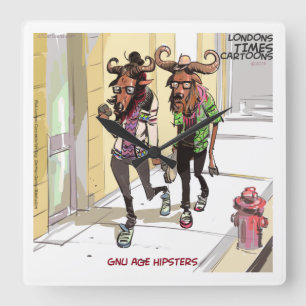 Relógio Quadrado Funny Gnu Age Hipsteres Rick London Wall Clock