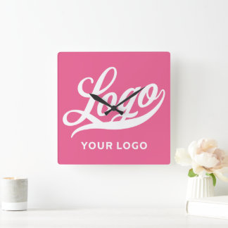 Relógio Quadrado Fusca rosa quente Logotipo comercial marca da empr