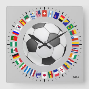 RELÓGIO QUADRADO FUTEBOL