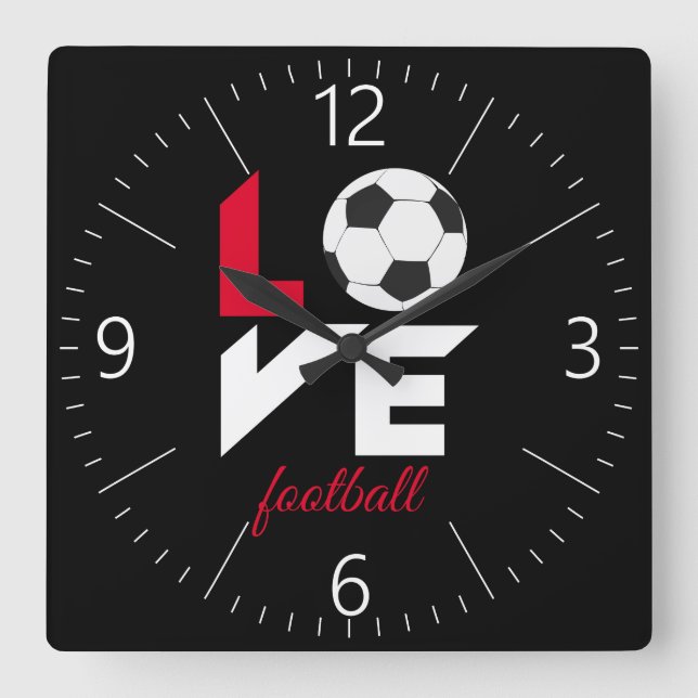 Relógio Quadrado Futebol amado (Frente)
