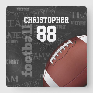 Relógio Quadrado Futebol americano personalizado do quadro