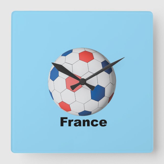 Relógio Quadrado Futebol Francês (Frente)