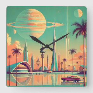 Relógio Quadrado Futurista Atômico Nova Flórida