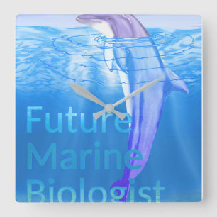Relógio Quadrado Futuro Biólogo Marinho