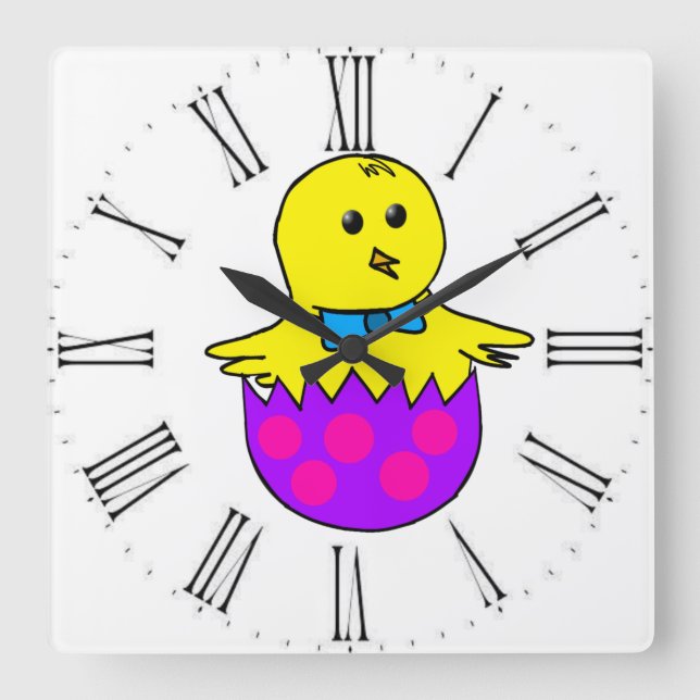Relógio Quadrado Galinha (Frente)