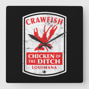 Relógio Quadrado Galinha Da Lata De Lagosta Cajun
