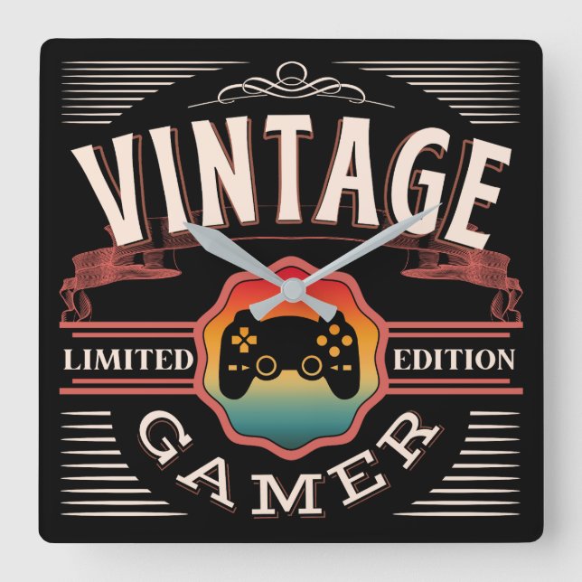 RELÓGIO QUADRADO GAMER VINTAGE EDIÇÃO LIMITADA  (Frente)