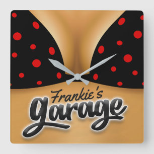 Relógio Quadrado Garagem da Caverna Bikini Babe Girl