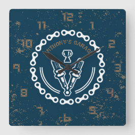 Relógio Quadrado Garagem do Grunge da Vintage Retro