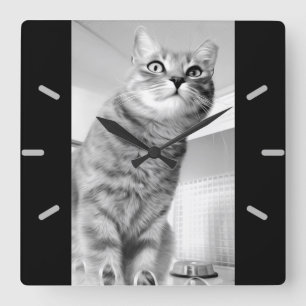 Relógio Quadrado Gato