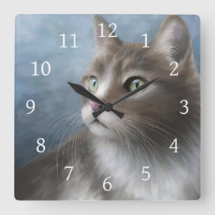 Relógio Quadrado Gato 682