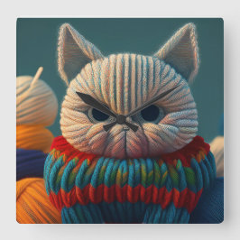 Relógio Quadrado Gato Com Uma Atitude "A" Capital