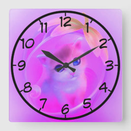 Relógio Quadrado gato pequeno