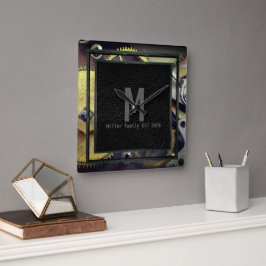 Relógio Quadrado Gears Design Industrial Steampunk Wall lock