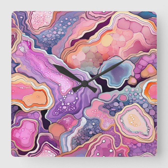 Relógio Quadrado Gemstone Symphony Wall Clock (Frente)