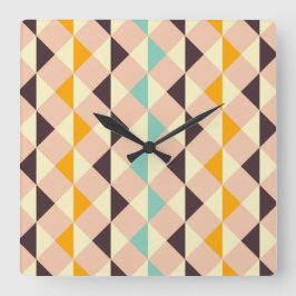 Relógio Quadrado Geometric pattern overlapping diamonds & triangle