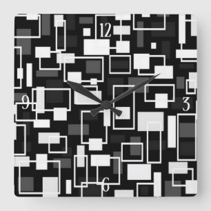 Relógio Quadrado Geométrica do Meio século