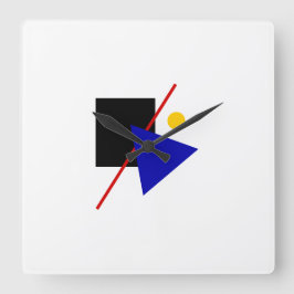 Relógio Quadrado Geométrico Bauhaus Design