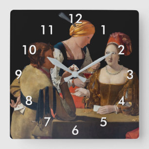 Relógio Quadrado Georges de la Tour - Bate com Ás de Ouros
