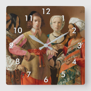 Relógio Quadrado Georges de la Tour - O Teller da Fortuna
