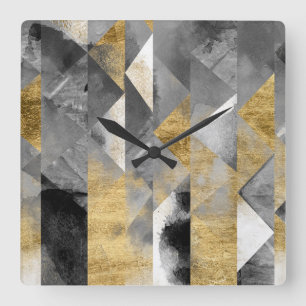 Relógio Quadrado Gilt Reflexões I