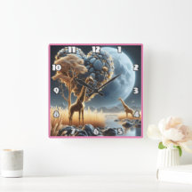 Girafas sob um céu luuoso na savana africana