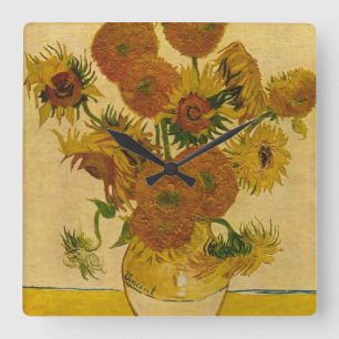 Relógio Quadrado Girassóis de Vincent van Gogh, 1878