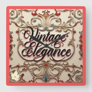 Relógio Quadrado "Glamor de Vintage Refinado" "