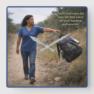 Relógio Quadrado God cares for you