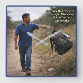 Relógio Quadrado God cares for you