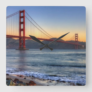 Relógio Quadrado Golden gate bridge da fuga de San Francisco Bay