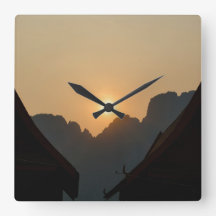 Golden light on the peaks: sunset in Vang Vieng