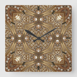 Relógio Quadrado Golden Ornate Frame Wall Clock