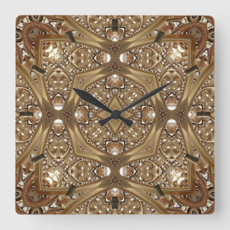 Relógio Quadrado Golden Ornate Frame Wall Clock