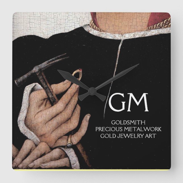 RELÓGIO QUADRADO GOLDSMITH,METALWORKER DE PRECIOSO,ARTE JUDAY DOURA (Frente)