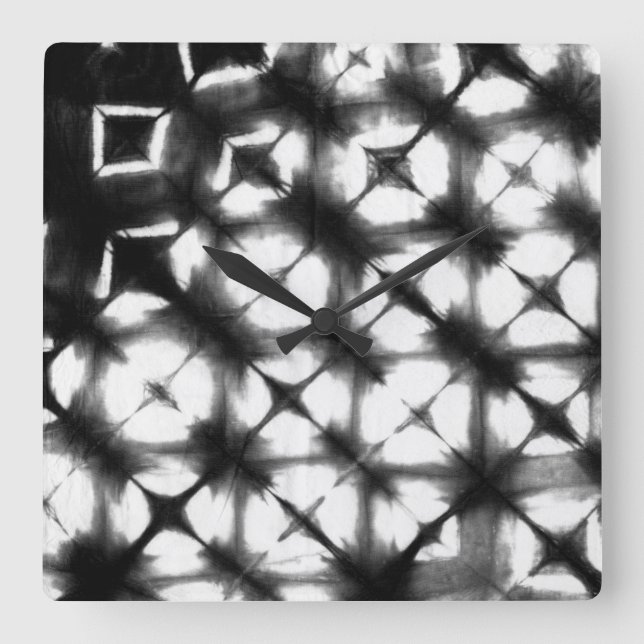 Relógio Quadrado Gráfico Shibori I (Frente)