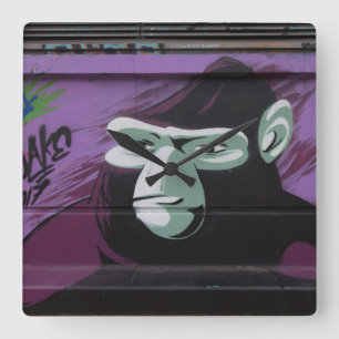 Relógio Quadrado Grafite de Macaco