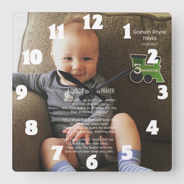 RELÓGIO QUADRADO GRAHAM R HAYES (Frente)