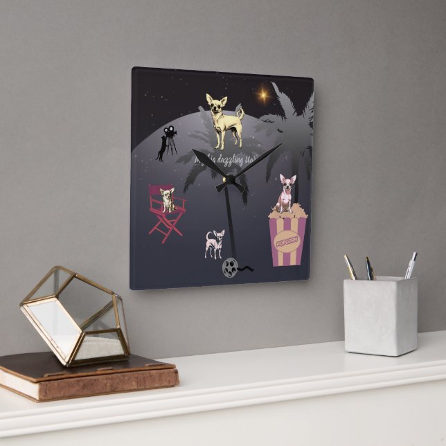 Relógio Quadrado Grande Estrela Dazzling (Escritório)